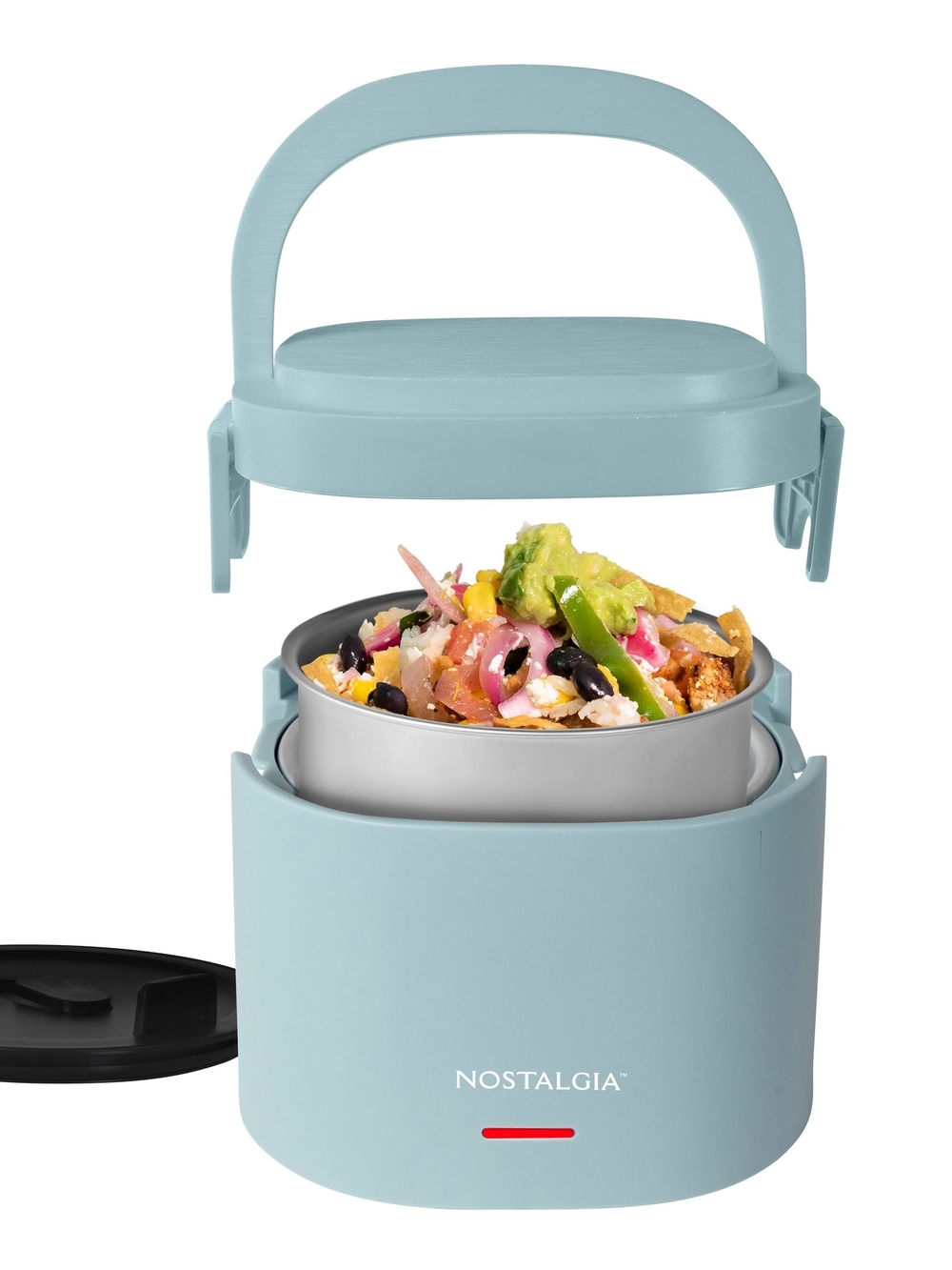 Nostalgia 20oz Light Blue Electric Lunch Cooker with Carry Handle